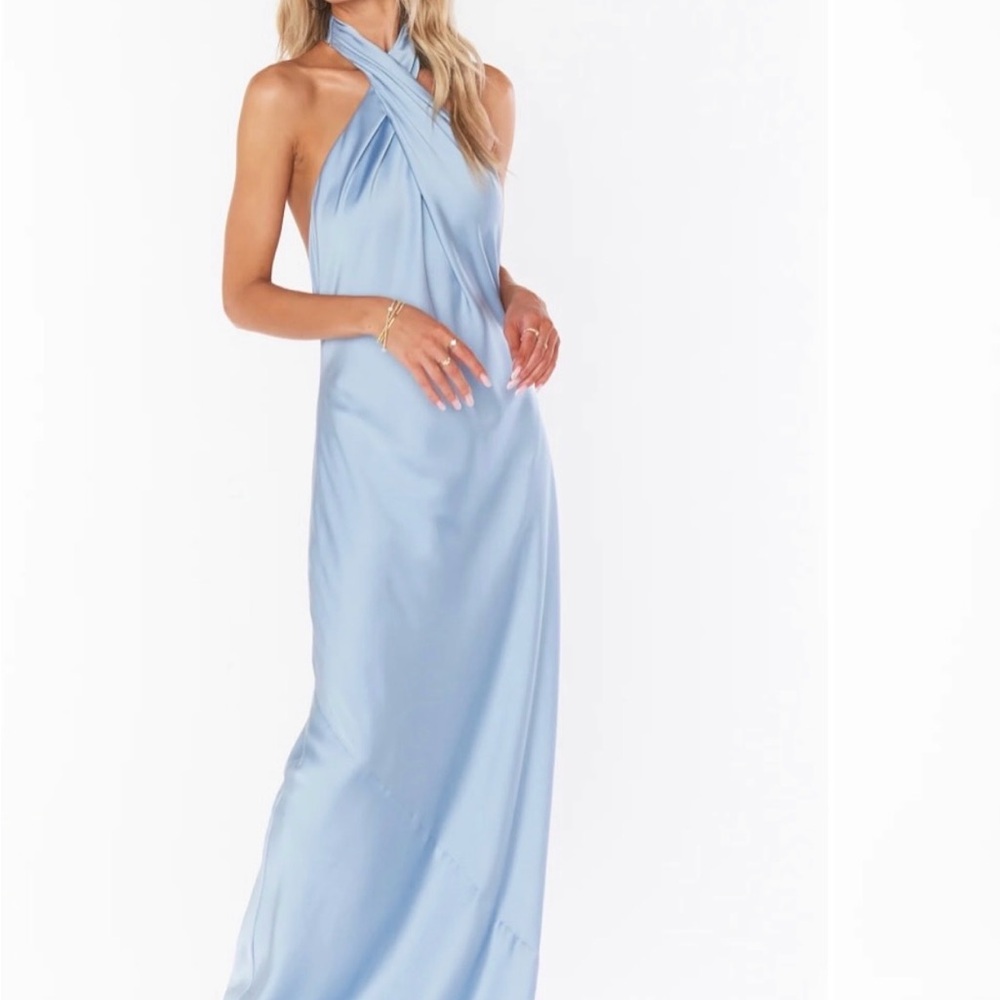 Show Me Your MuMu Light Blue Halter Maxi Dress